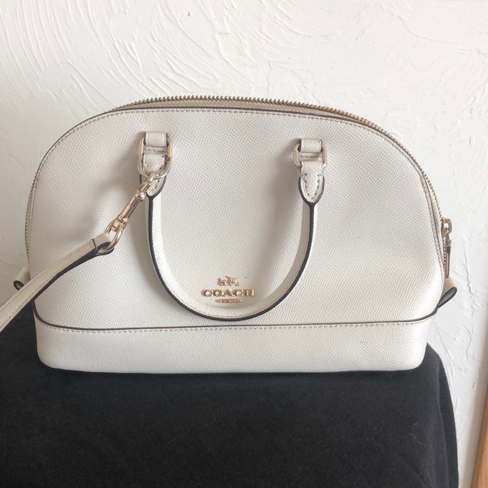 White leather Coach purse